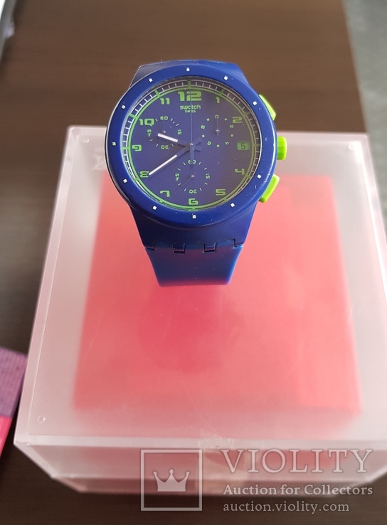 Часы Swatch Chrono Plastic BLUE C SUSN400, фото №2