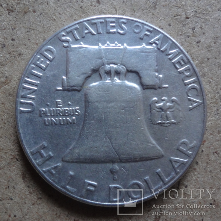 50 центов 1957   США  серебро    (А.5.3)~, фото №3