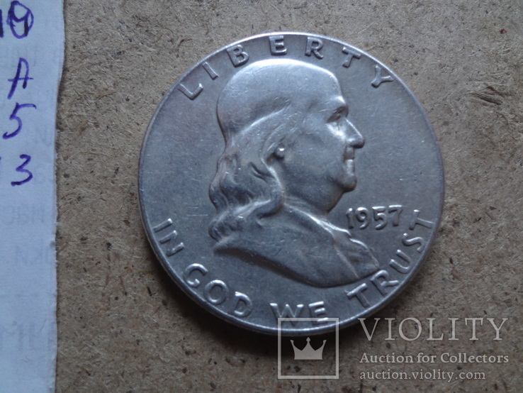 50 центов 1957   США  серебро    (А.5.3)~, фото №4