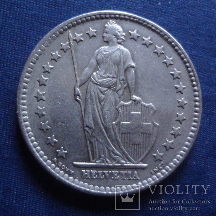 2 франка 1961  Швейцария  серебро    (В.2.4)~, фото №3