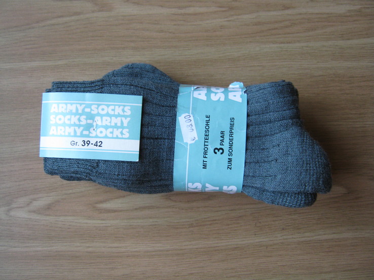 Носки армейские Army Socks, 3 пары в лоте, 39-42, Германия.