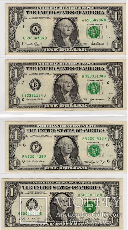 1 доллар 2001+2003+2006+2009 гг, фото №2