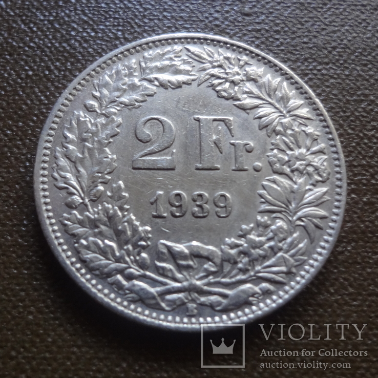 2 франка 1939  Швейцария  серебро     (А.7.2)~