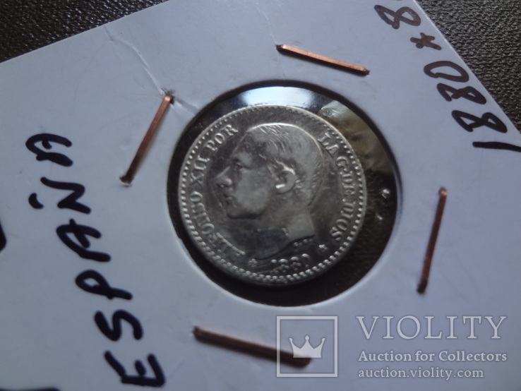 50 сентимо центов 1880 Испания серебро  Холдер 19~, фото №5