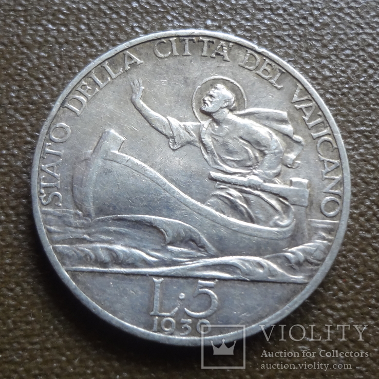 5 лир 1930  Ватикан  серебро  (А.8.2)~, фото №2