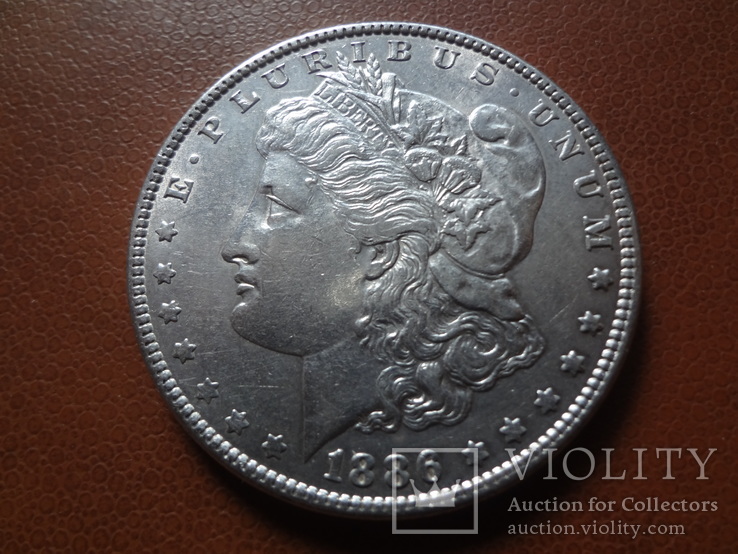 1 доллар  1886  США  серебро (М.9.16)~, фото №4