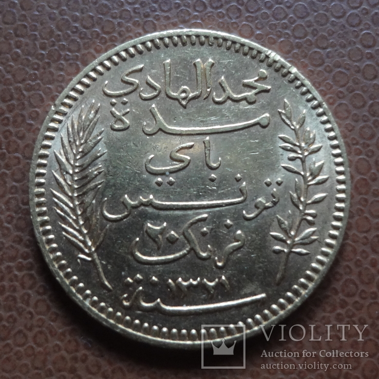 20 франков 1903  Тунис золото   (М.8.1)~, фото №4