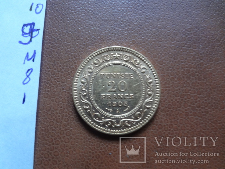 20 франков 1903  Тунис золото   (М.8.1)~, фото №8