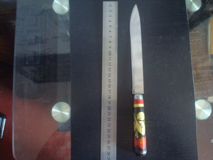 Сувенирный столовый нож СССР-хохлома,клеймо-сабля 50-60гг., photo number 2