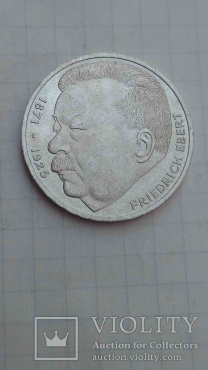 Німеччина, 5 марок, Фрідріх Еберт, 1975, фото №2