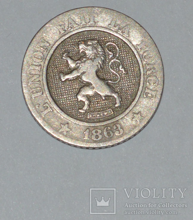 10 центов Бельгия 1863, фото №3