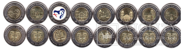 Panama Панама - набор 8 монет 1 Balboa 2018 - 2019 UNC юбилейные JavirNV