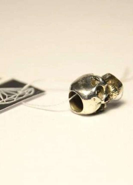 Серебро 925 бусина череп на браслет или цепочку, фото №3