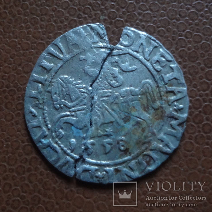 Полугрош   1558   серебро  (М.2.20)~, фото №2