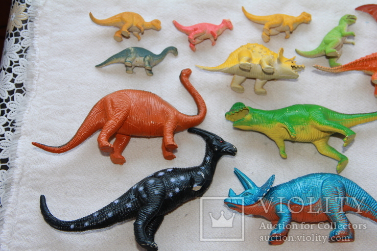 Разные, цветные динозавры. 16 шт., фото №3