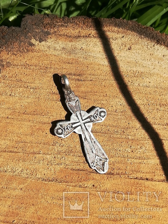 Крестик серебряный целый, фото №2