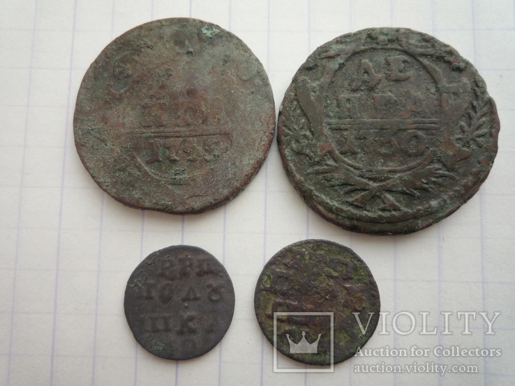 Деньга 1745,1750 та 2 полушкі, фото №2