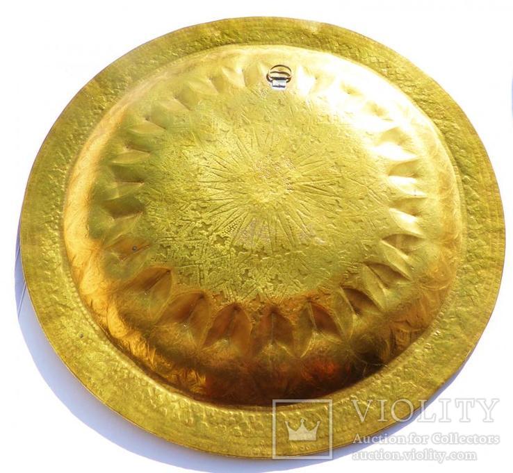 Тарелка  настенная Бронза - латунь - бронза = марокко - фес - 1978 год = 35 см, фото №5