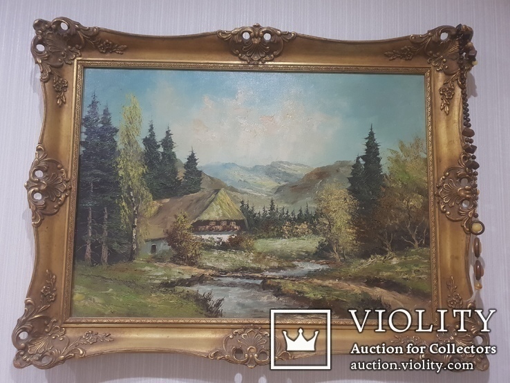Картина  "Альпийский Пейзаж" кисти немецкого художника Joseph Fruhmesser, фото №2
