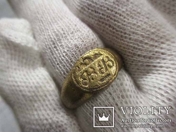 Старинный перстень-печатка с орлом и инициалами, фото №12