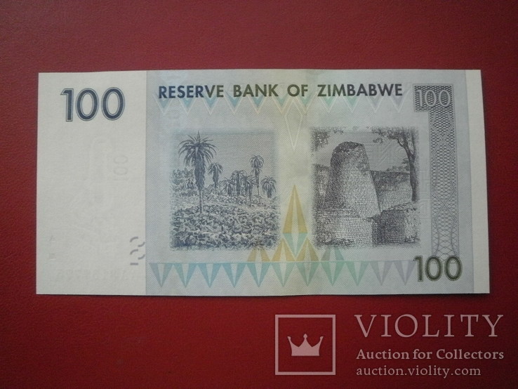 Зімбабве 2007 рік 100 доларів UNC., фото №2