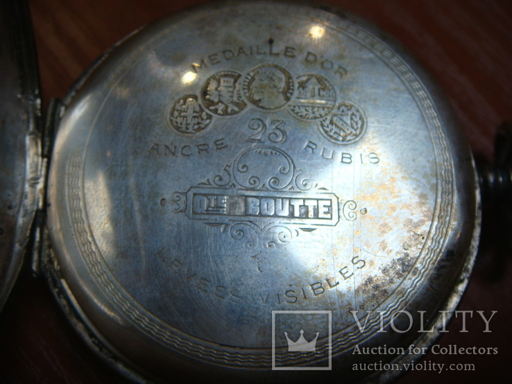 Швейцарские карманные часы " BOUTTE ", серебро 84 пр