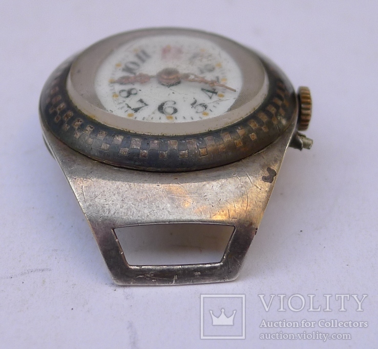 Старинные наручные Швейцарские часы в серебре с чернью., photo number 8