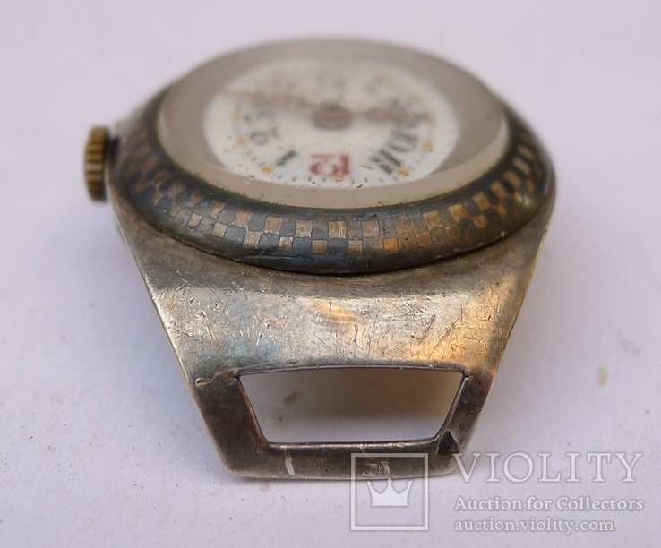 Старинные наручные Швейцарские часы в серебре с чернью., фото №10