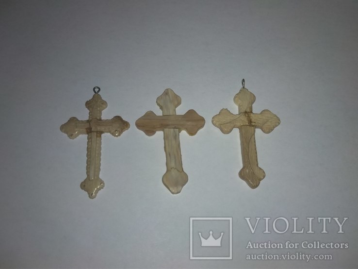 Бивень мамонта, три крестика, фото №2