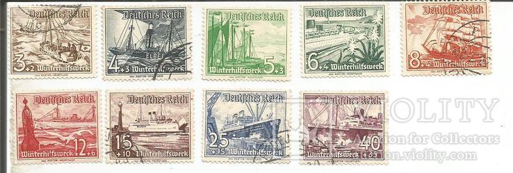 Рейх 1937 Германия Корабли полная серия №651-659, фото №2