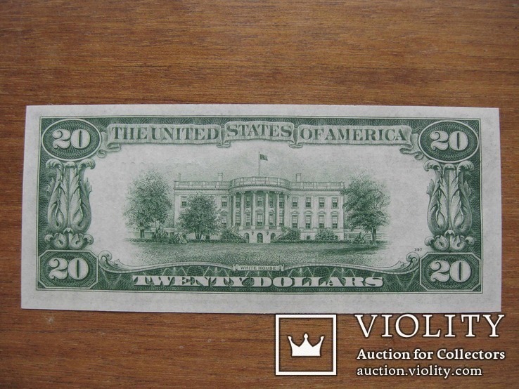 20 долларов 1934 года, без следов обращения, фото №3