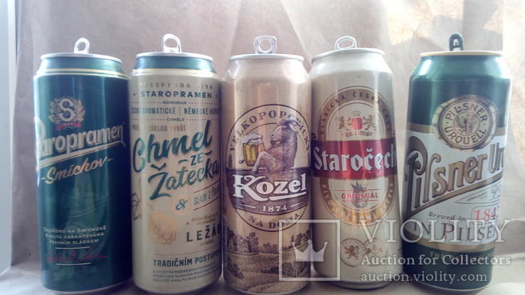 Лот банка чешского пива из Чехии 5 шт.