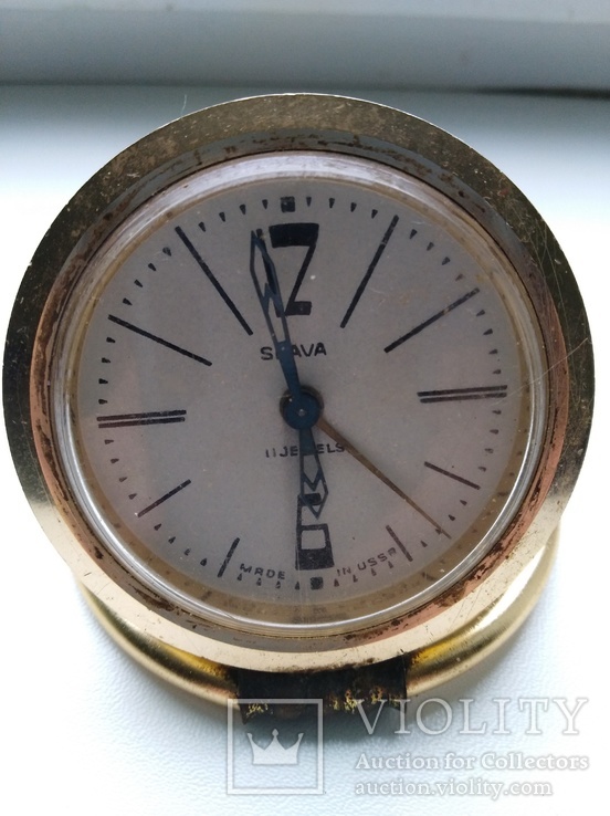 Годинник Слава (11 каменiв,з будильником,робочий,настiльний,СРСР)