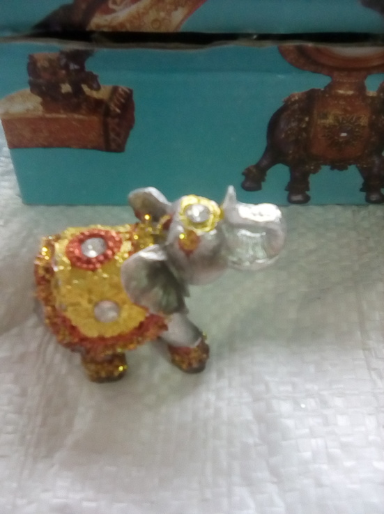 Сувенир Слон с камнями керамика, фото №2