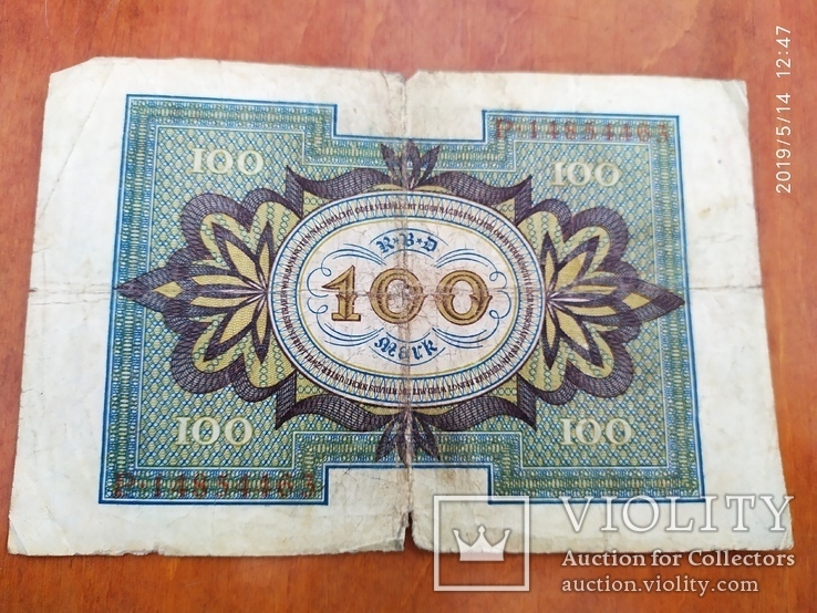 100 Reichsbanknote 1920 г., фото №3