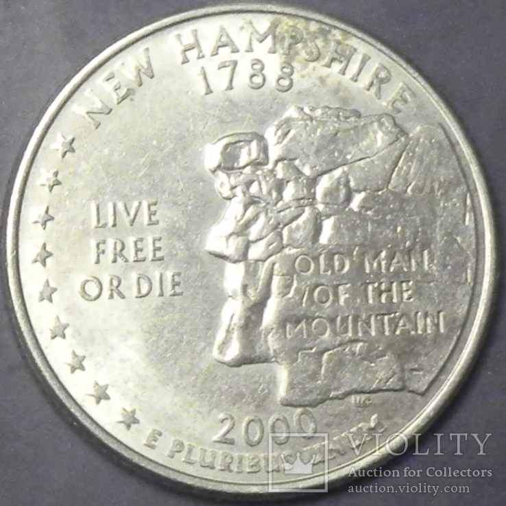 25 центів 2000 D США Нью-Гемпшір