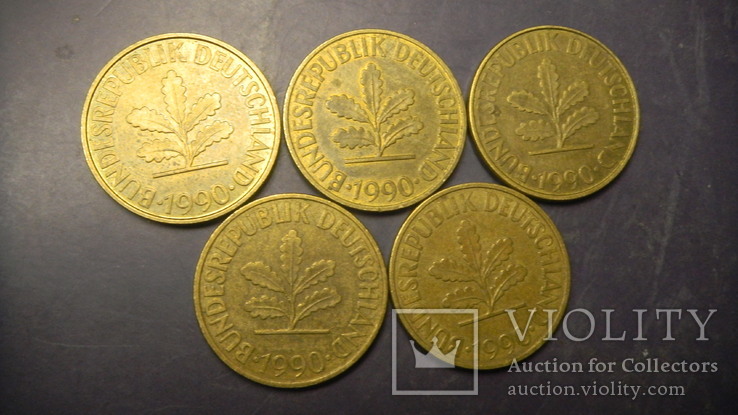 10 пфенігів ФРН 1990 (всі монетні двори), фото №3