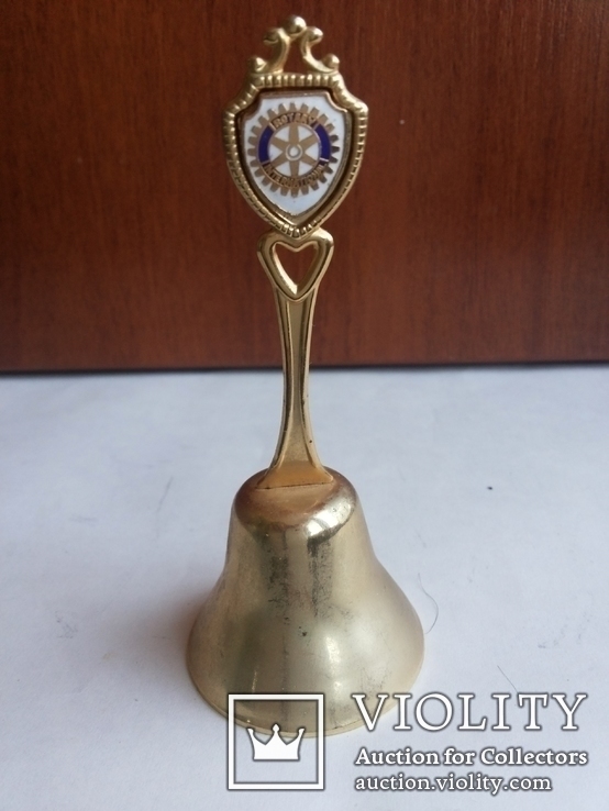 Колокольчик Rotary International латунь эмаль, фото №2