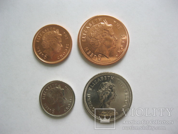 Набор монет Фолклендских островов 1, 2, 5, 10 Pence 1998 - 2011 UNC, фото №3