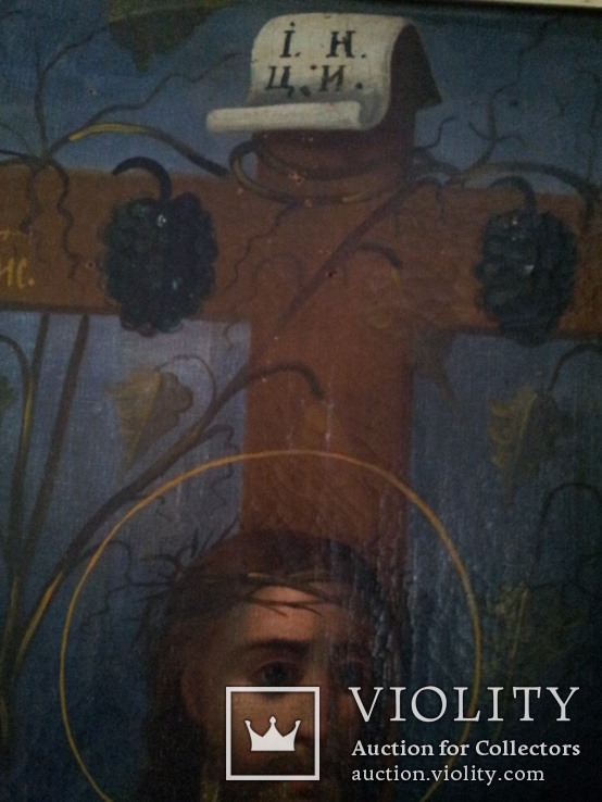 Икона на холсте виноградарь 105см на 153см с серебряной лампадой, фото №12