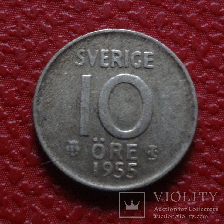 10 эре 1955   Швеция серебро    (Б.5.13)~