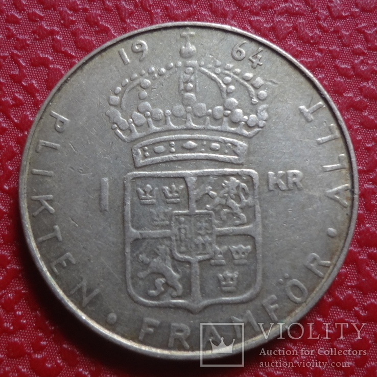 1 крона 1964   Швеция серебро    (Б.6.1)~, фото №3
