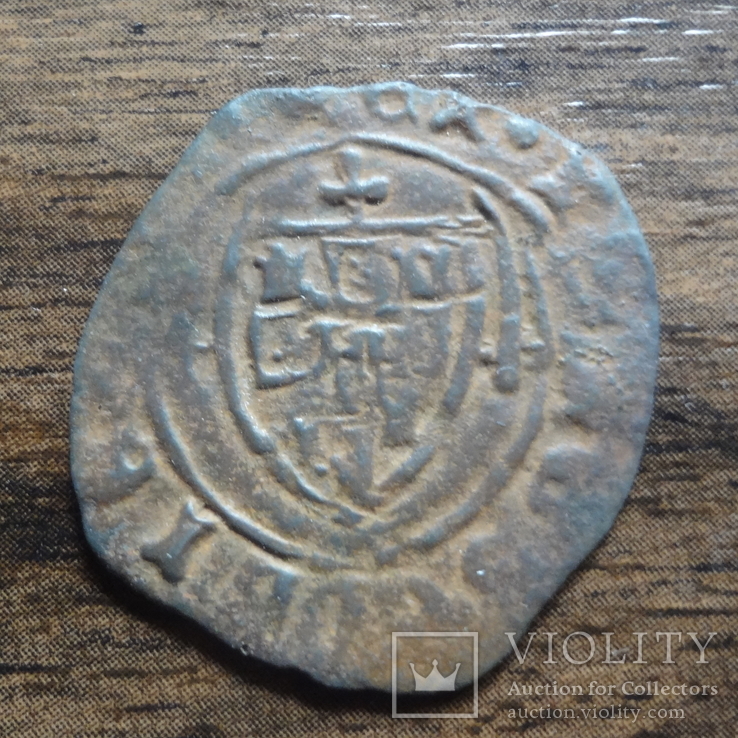 1 сейтил 1/6 реала  (1521-1557)  Португалия  Жуан III  (Л.10.19)~, фото №4