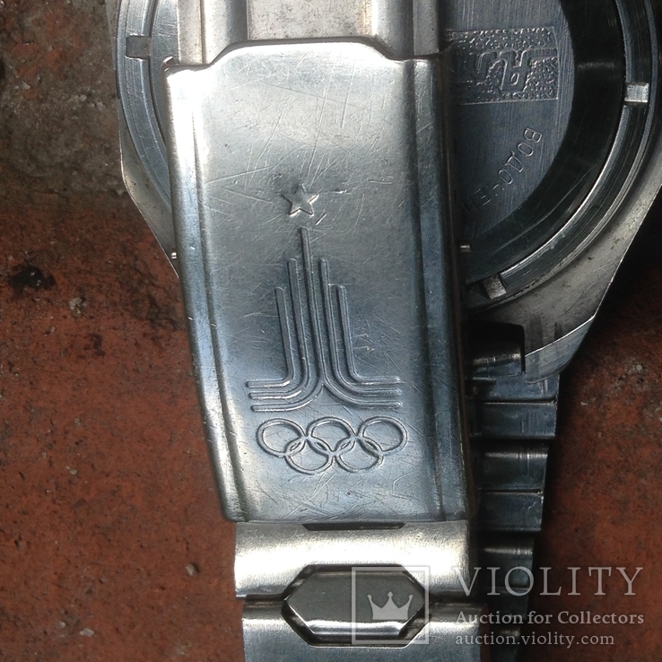 Часы Амфибия с браслетом олимпиады 1980 г., фото №6