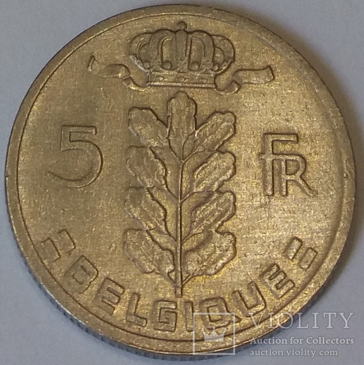 Бельгія 5 франків, 1962 BELGIQUE, фото №2