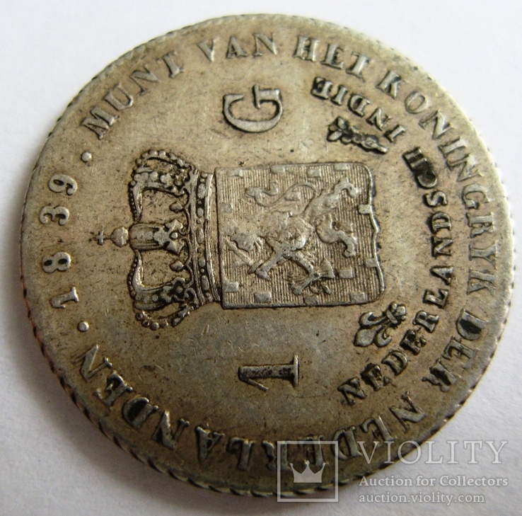 Нидерландская Восточная Индия, 1 гульден 1839 WILLEM II, фото №5