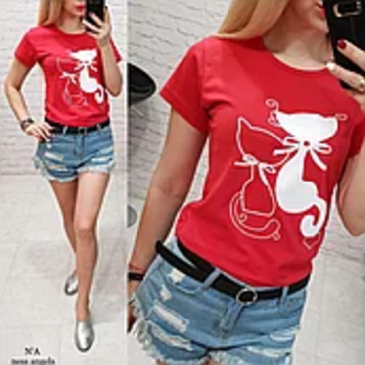 Женская футболка с котами, numer zdjęcia 3