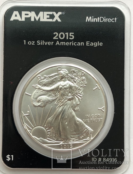 1 $ 2015 год США серебро 31,1 грамм 999,9’