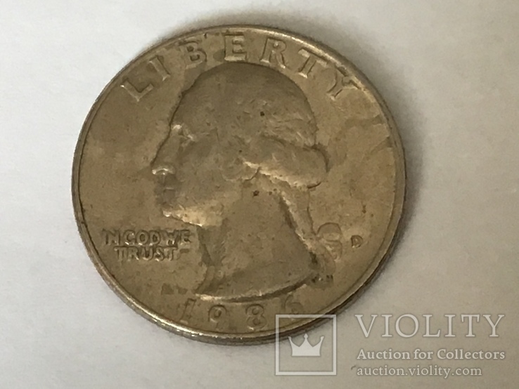25 центов США  1986 D, фото №2