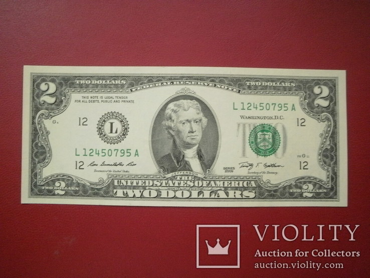 США 2009 рiк 2 долари UNC., фото №3